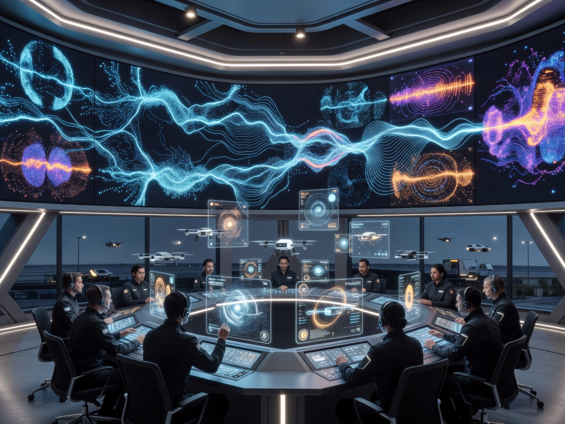 Autonomous fleet operational control center rendering multi-sensor tracking metrics